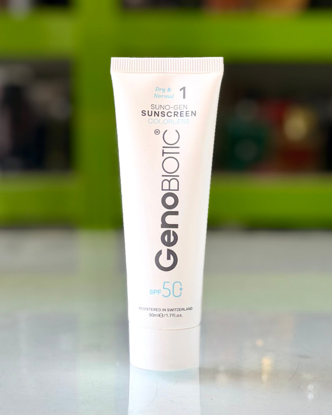کرم ضدآفتاب بی رنگ ژنوبایوتیک پوست خشک و معمولی SPF50