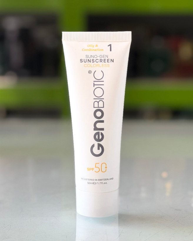 کرم ضدآفتاب بیرنگ ژنوبایوتیک پوست چرب و مختلط SPF50